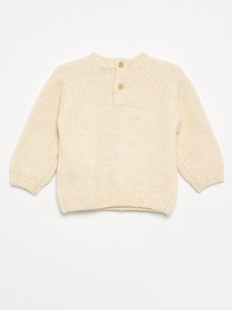 Camisola de malha fina 'Natal' Bege - Kiabi