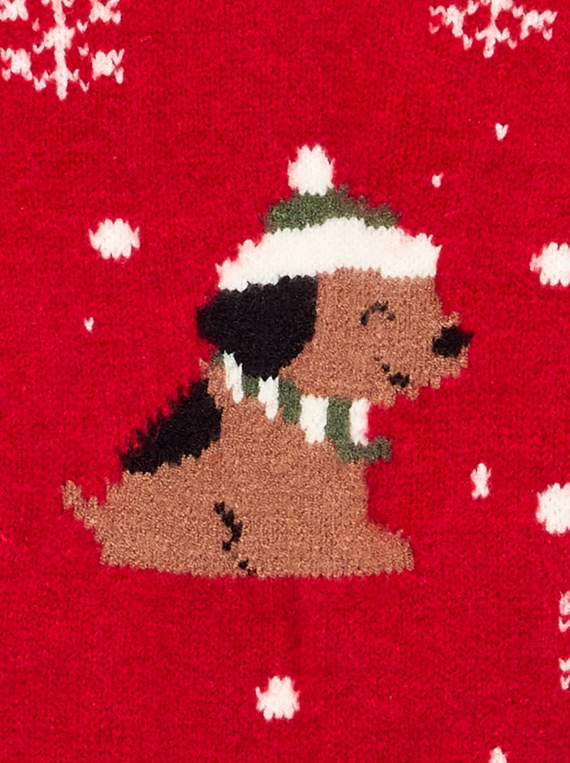 Camisola de malha fina 'Natal' Vermelho - Kiabi