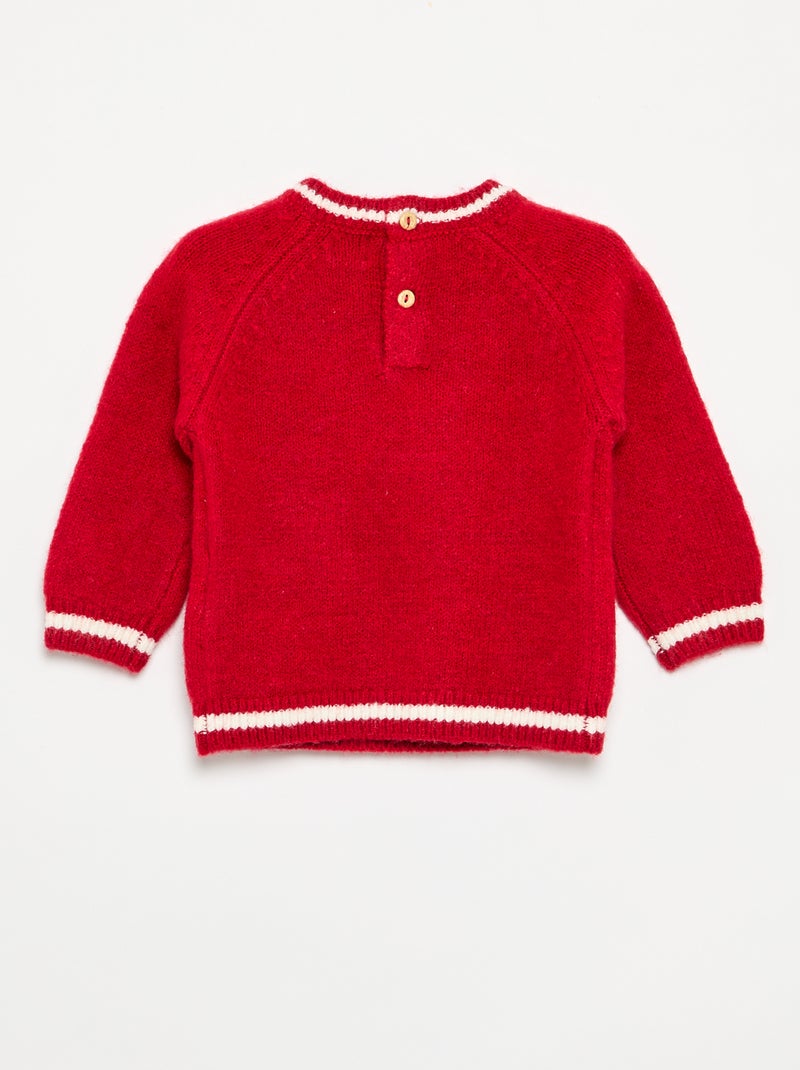 Camisola de malha fina 'Natal' Vermelho - Kiabi