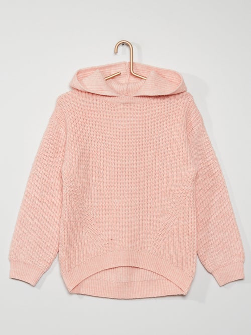 Camisola de malha folcro com capuz - Kiabi