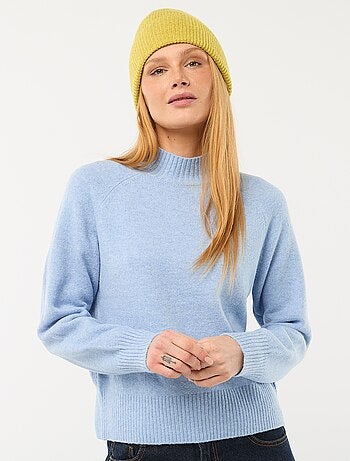 Camisola de malha com gola alta