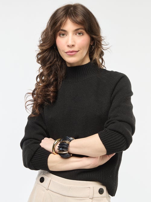 Camisola de malha gola alta - Kiabi