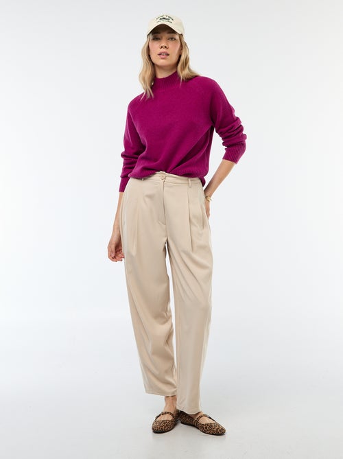 Camisola de malha gola alta - Kiabi