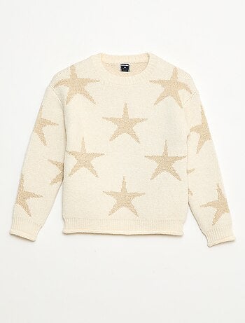 Camisola de malha gola redonda