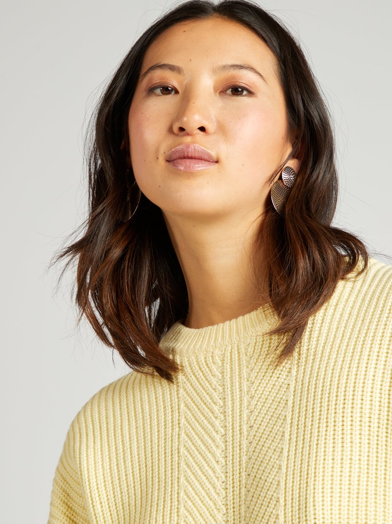 Camisola de malha grossa AMARELO - Kiabi