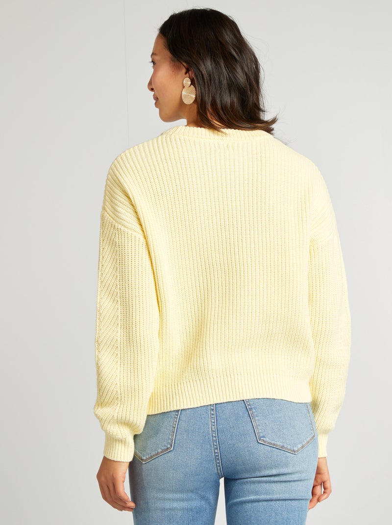 Camisola de malha grossa AMARELO - Kiabi