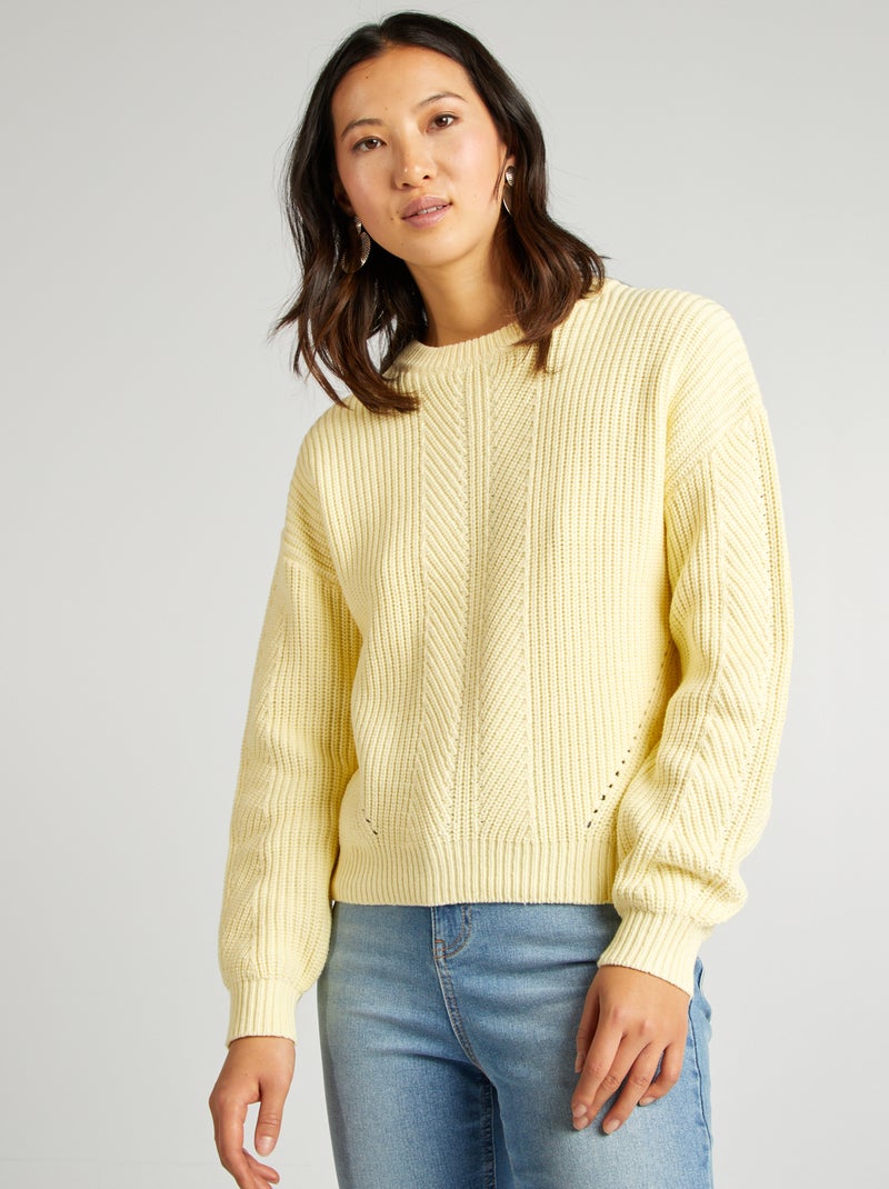 Camisola de malha grossa AMARELO - Kiabi