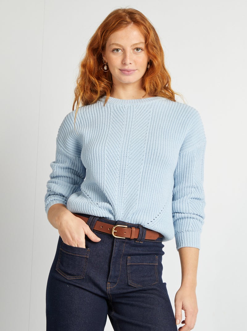 Camisola de malha grossa AZUL - Kiabi