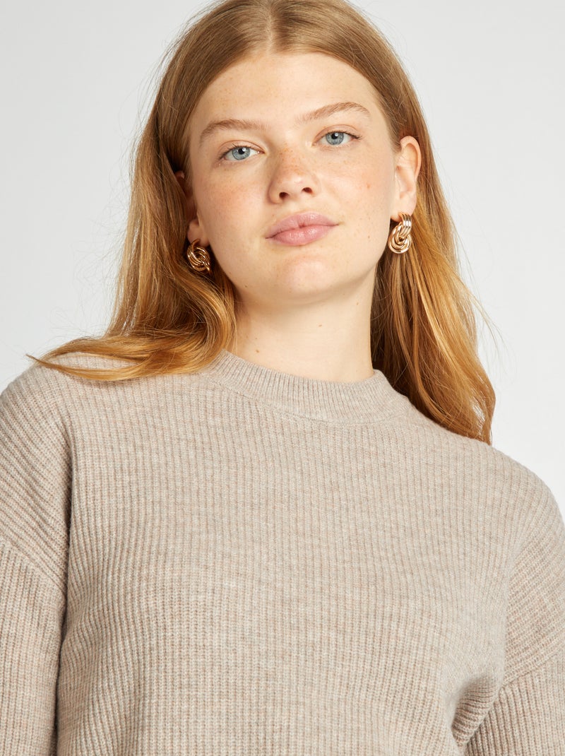 Camisola de malha grossa BEGE - Kiabi