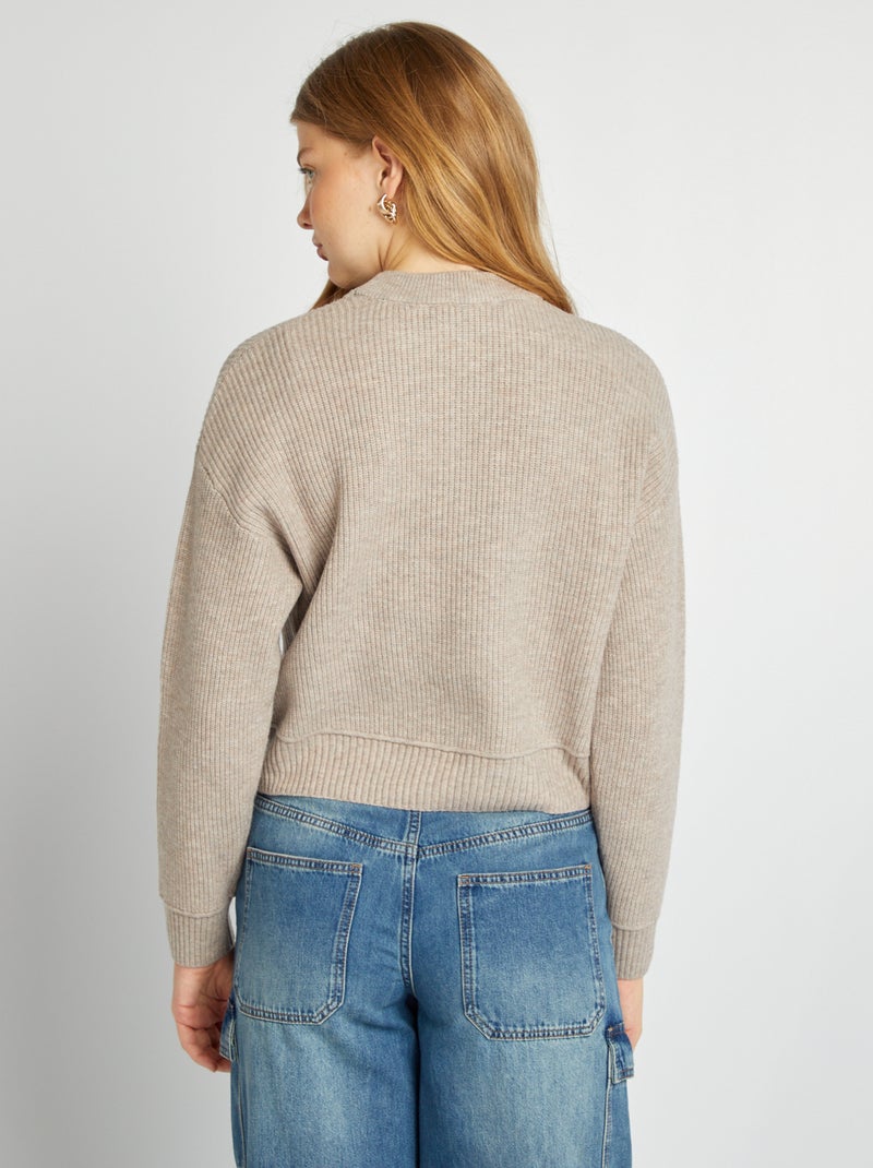 Camisola de malha grossa BEGE - Kiabi