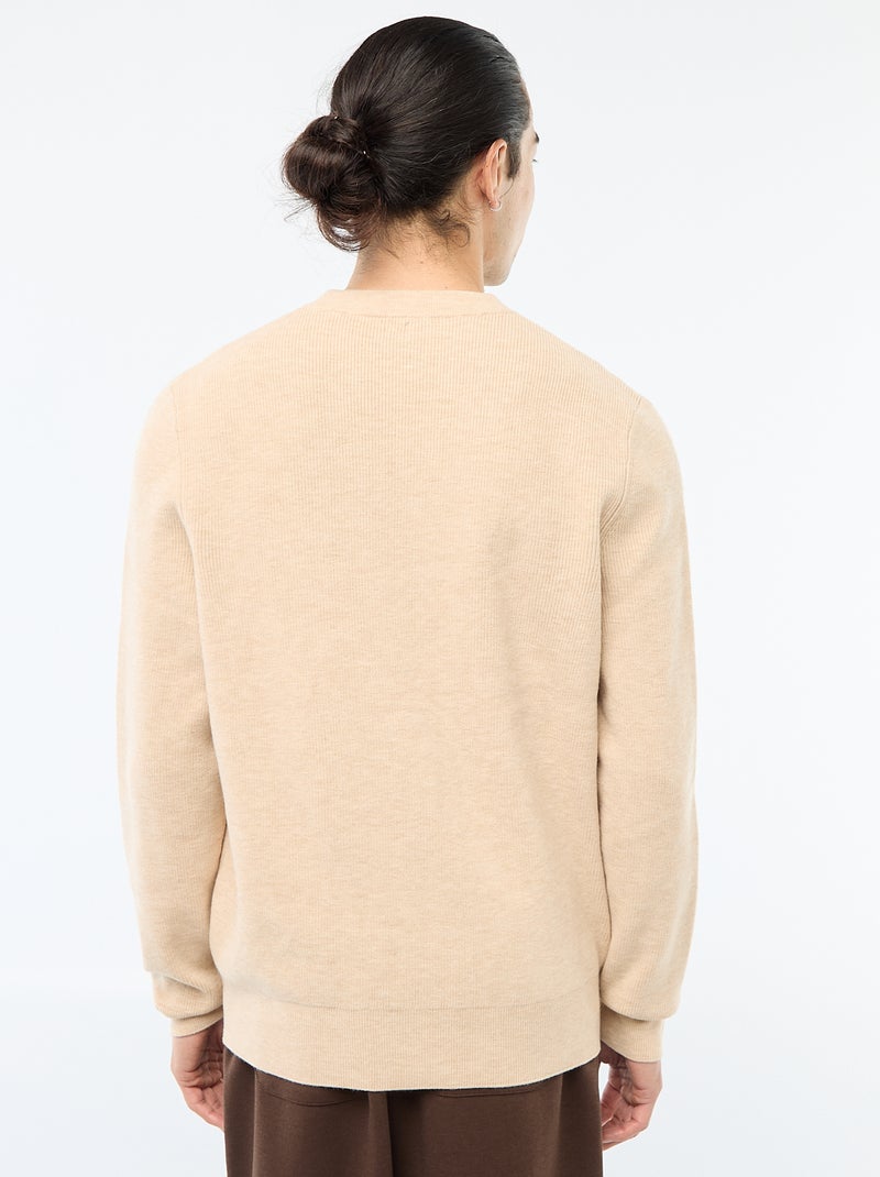 Camisola de malha grossa Bege - Kiabi