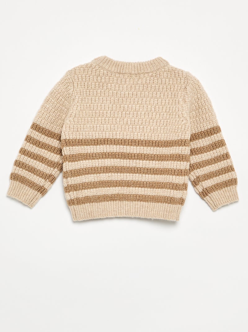Camisola de malha grossa Bege - Kiabi