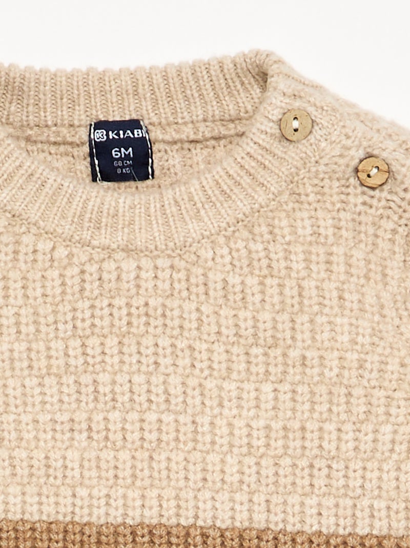 Camisola de malha grossa Bege - Kiabi