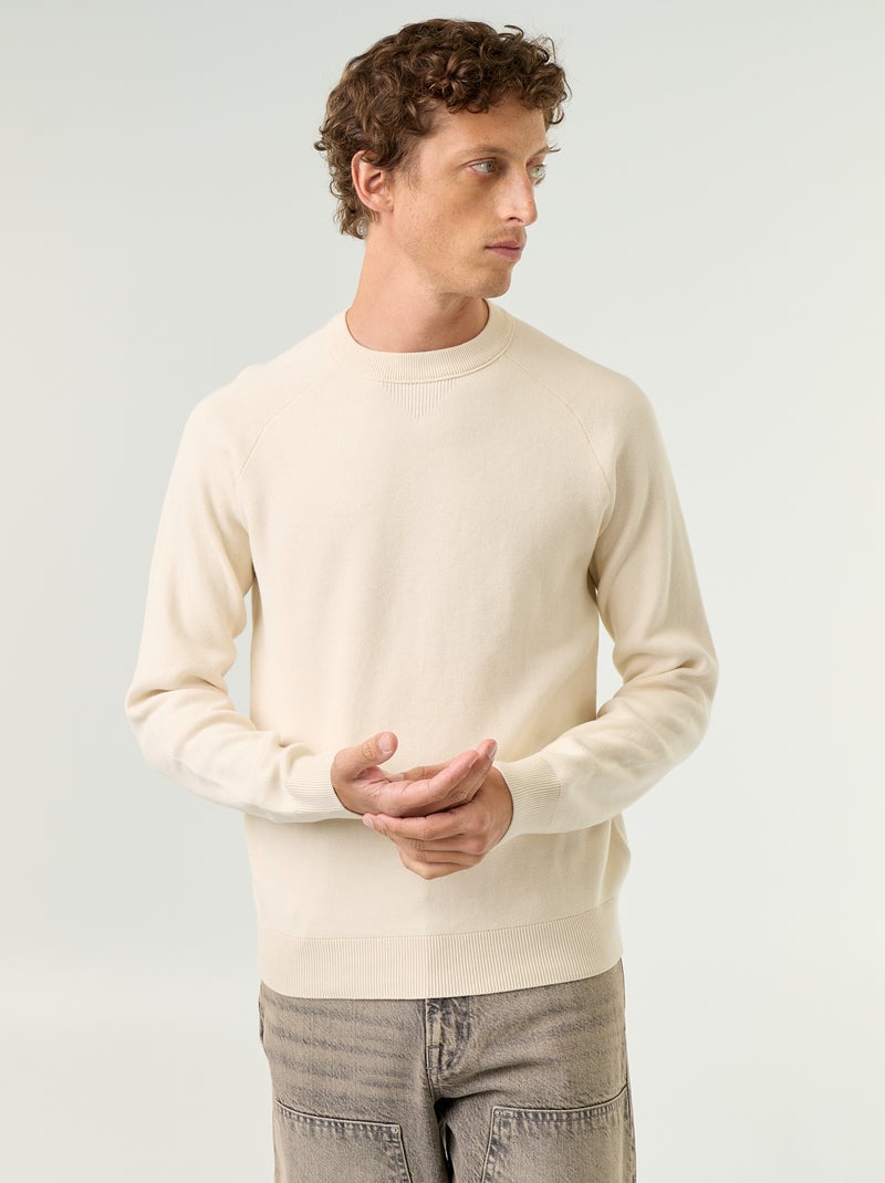 Camisola de malha grossa Branco - Kiabi