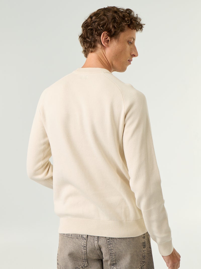 Camisola de malha grossa Branco - Kiabi