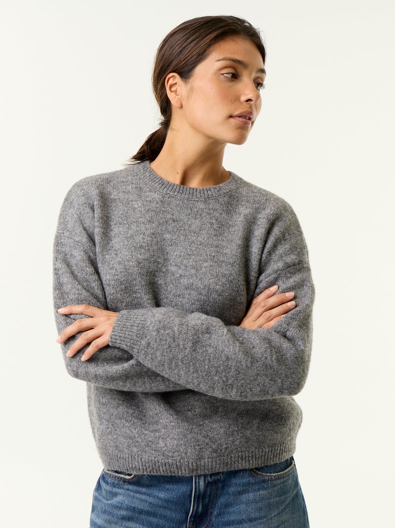 Camisola de malha grossa Cinza - Kiabi