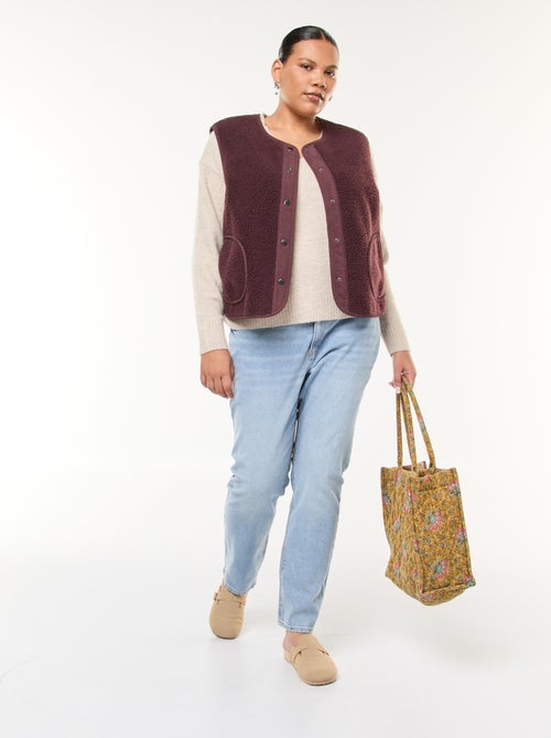 Camisola de malha grossa com decote em V - Kiabi