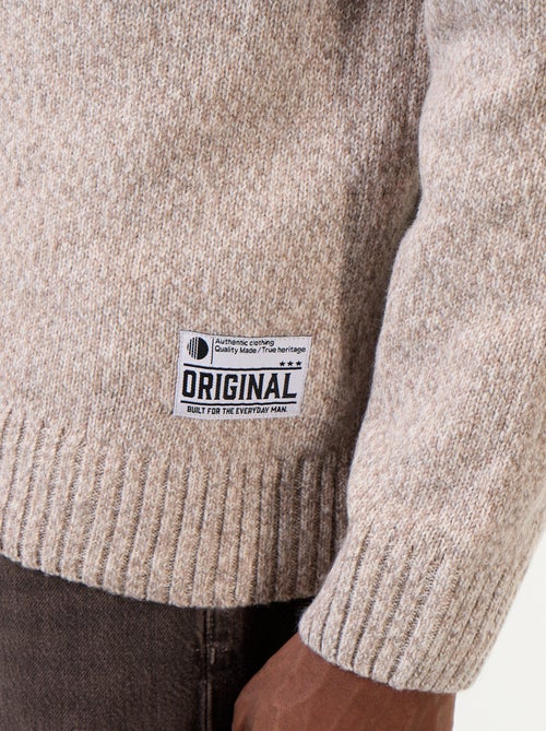 Camisola de malha grossa com gola alta - Kiabi