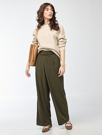 Camisola de malha grossa com gola redonda