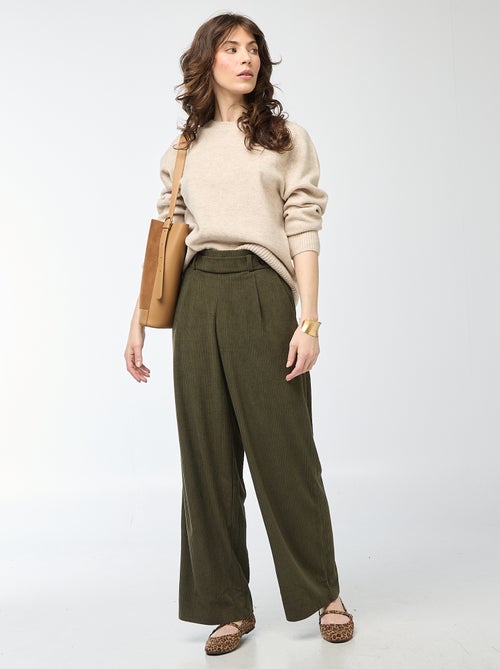 Camisola de malha grossa com gola redonda - Kiabi