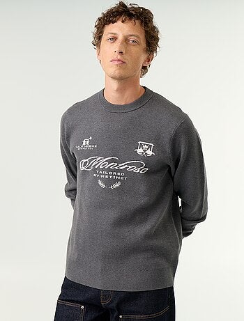 Camisola de malha grossa com gola redonda