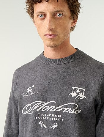 Camisola de malha grossa com gola redonda