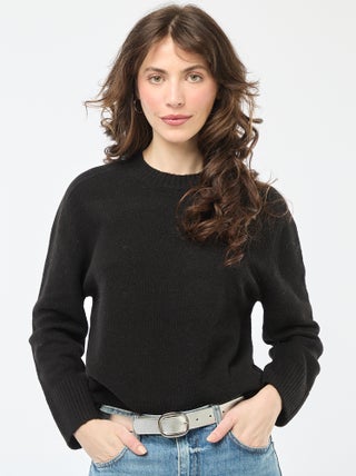 Camisola de malha grossa com gola redonda