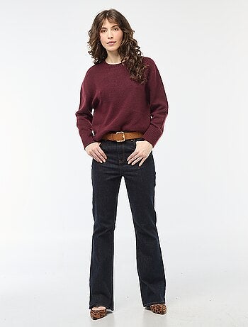 Camisola de malha grossa com gola redonda