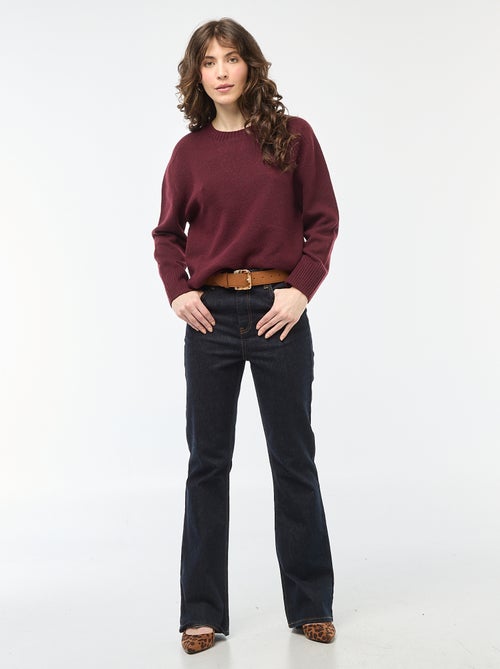 Camisola de malha grossa com gola redonda - Kiabi