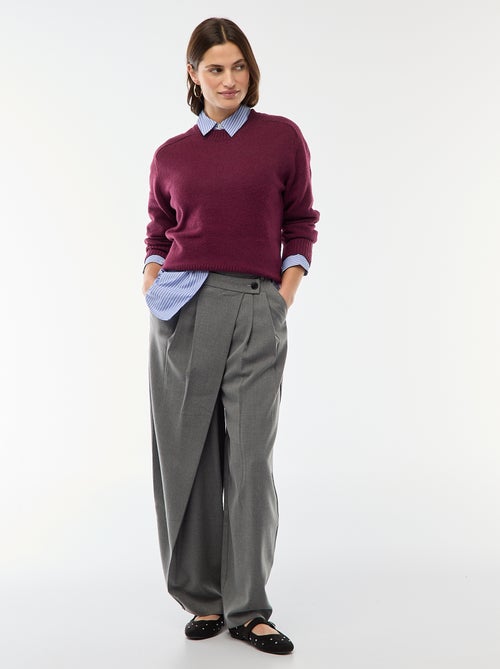 Camisola de malha grossa com gola redonda - Kiabi