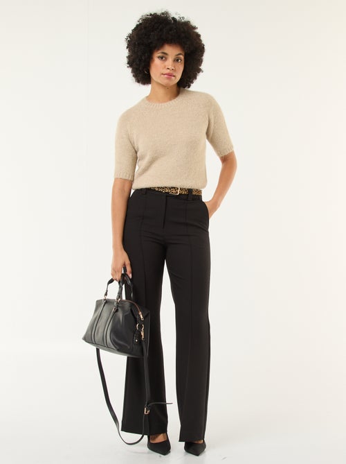 Camisola de malha grossa com mangas curtas - Kiabi