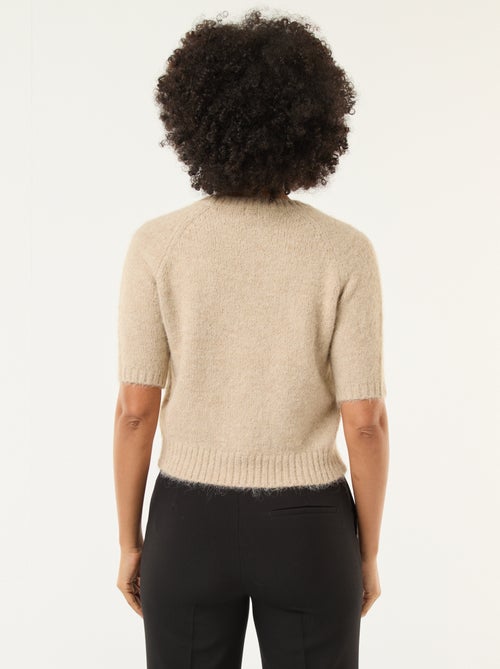 Camisola de malha grossa com mangas curtas - Kiabi