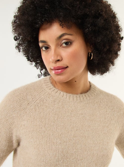 Camisola de malha grossa com mangas curtas - Kiabi