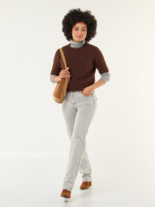 Camisola de malha grossa com mangas curtas - Kiabi