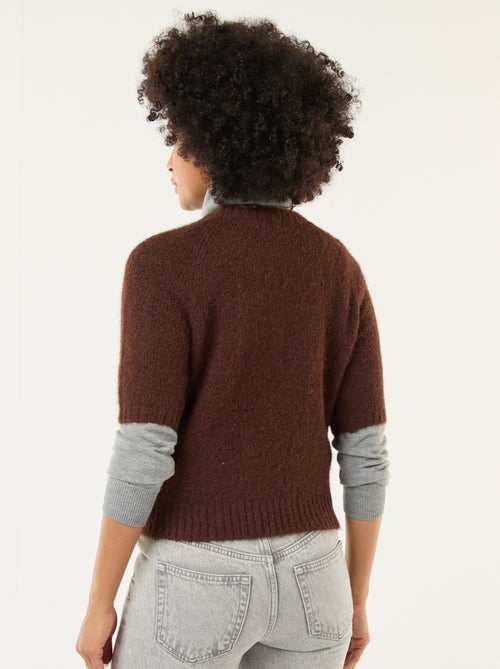 Camisola de malha grossa com mangas curtas - Kiabi