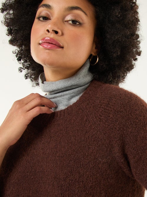 Camisola de malha grossa com mangas curtas - Kiabi