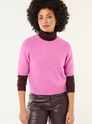 Camisola de malha grossa com mangas curtas