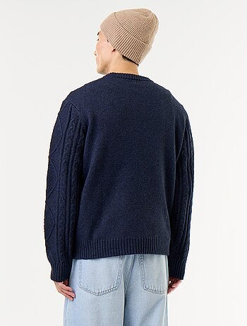 Camisola de malha grossa com tranças