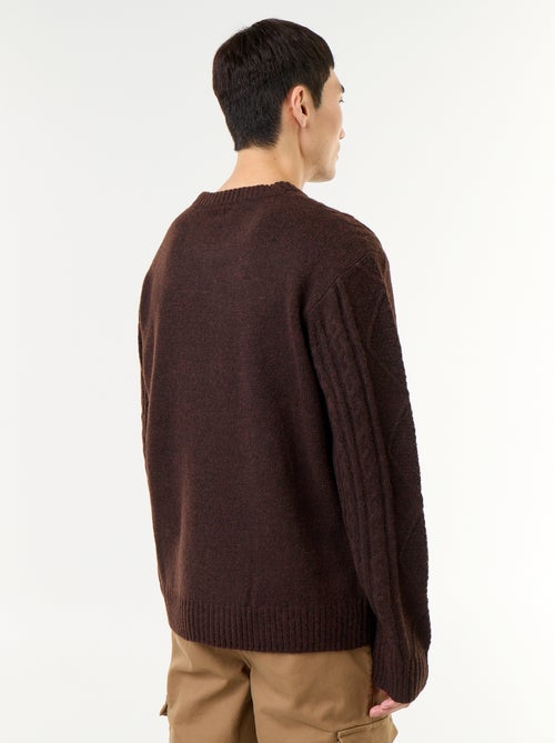 Camisola de malha grossa com tranças - Kiabi