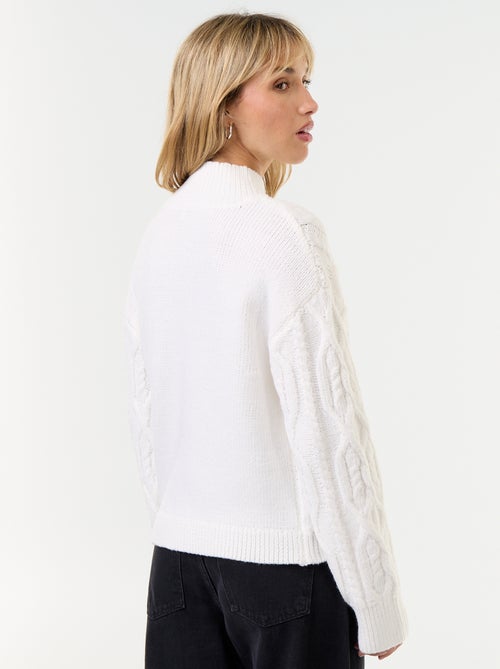 Camisola de malha grossa de gola alta - Kiabi
