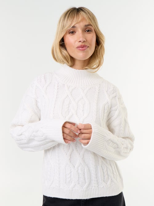 Camisola de malha grossa de gola alta - Kiabi