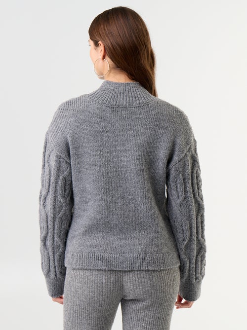 Camisola de malha grossa de gola alta - Kiabi