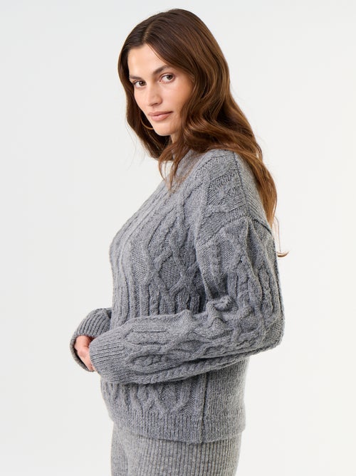 Camisola de malha grossa de gola alta - Kiabi