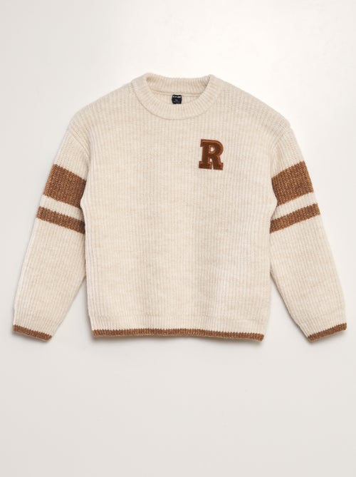 Camisola de malha grossa de gola redonda - Kiabi