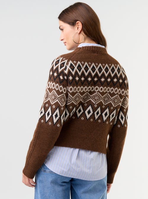 Camisola de malha grossa em jacquard 'Natal' - Kiabi