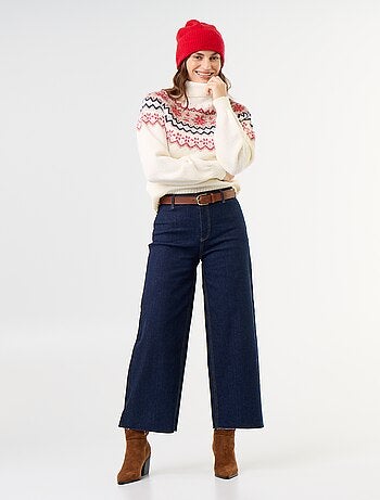 Camisola de malha grossa jacquard