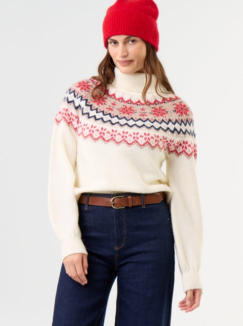 Camisola de malha grossa jacquard - Kiabi