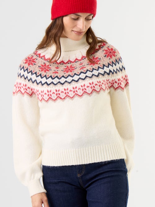 Camisola de malha grossa jacquard - Kiabi