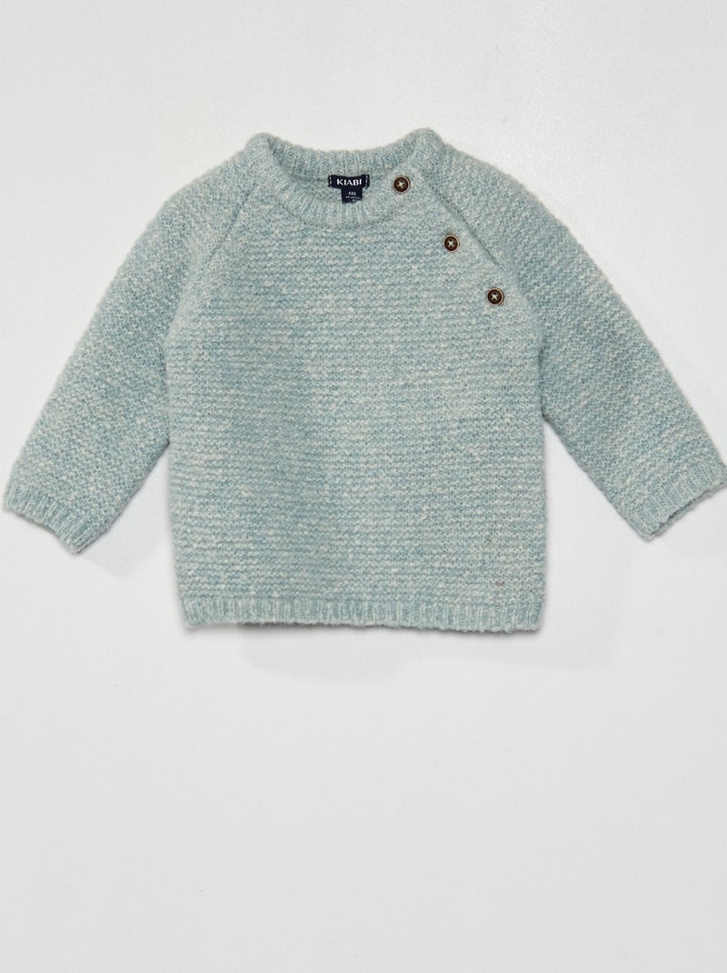 Camisola de malha grossa larga Azul - Kiabi