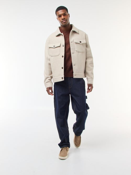 Camisola de malha grossa lisa - Kiabi